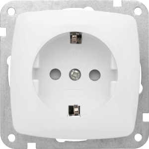 Weiße OBI Steckdose Trend zur Unterputzmontage im Innenbereich.