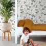 ESTAhome Vliestapete mit Vintage Dinosaurier-Muster in Blau/Grün im Kinderzimmer. Dekorative Tapete für Jungen & Mädchen.