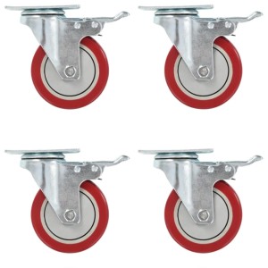 vidaXL Lenkrollen mit Bremsen 4 Stk 100 mm 143472