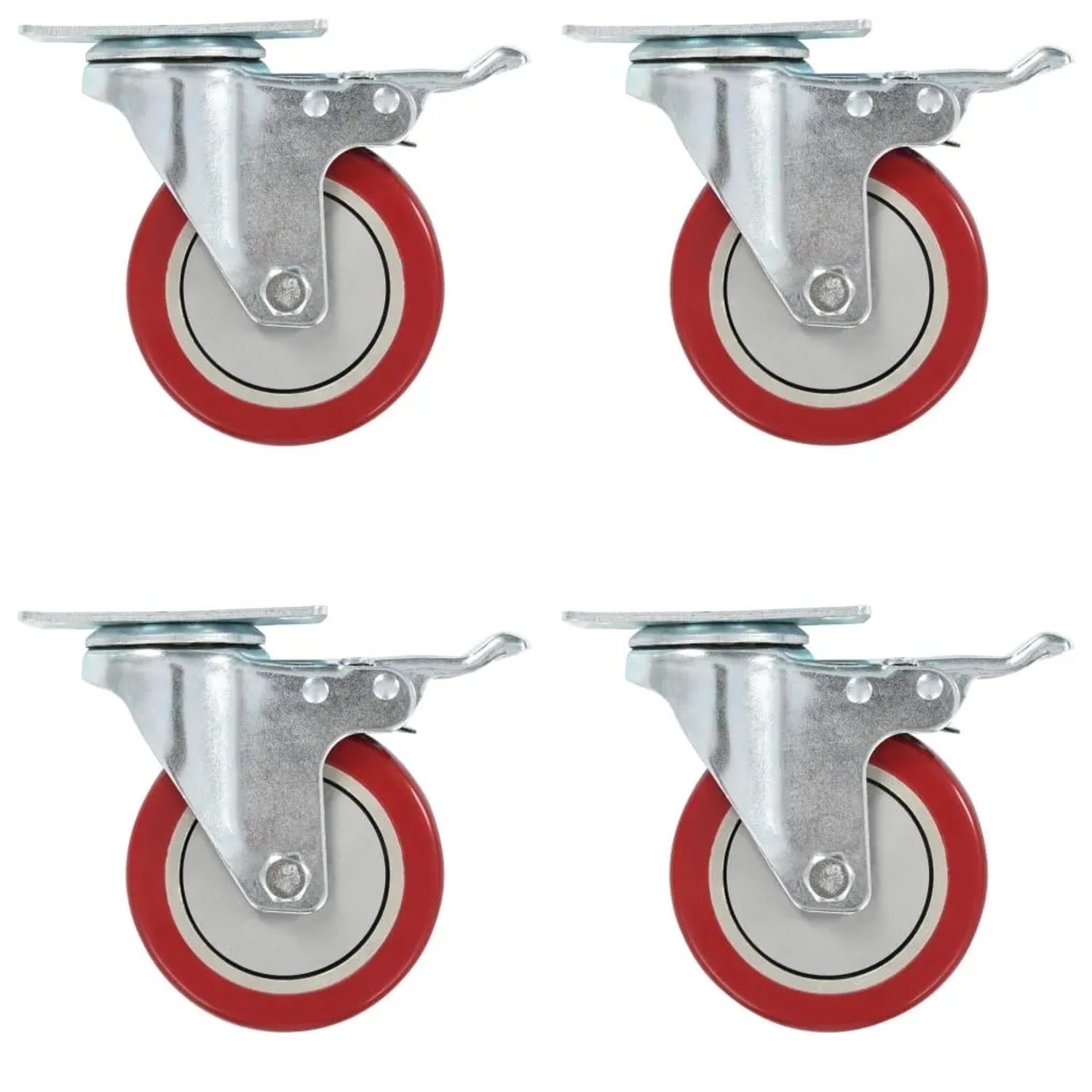 vidaXL Lenkrollen mit Bremsen 4 Stk 100 mm 143472