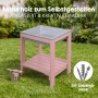 Roba Outdoor Spieltisch aus pinkem Holz mit grauer Spielwanne und Ablage. Für Kinder, DIY bemalbar im Garten.