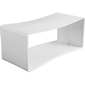 Marley Vierkantrohr-Verbinder System 150, weißer Kunststoff für Flachkanalsysteme.