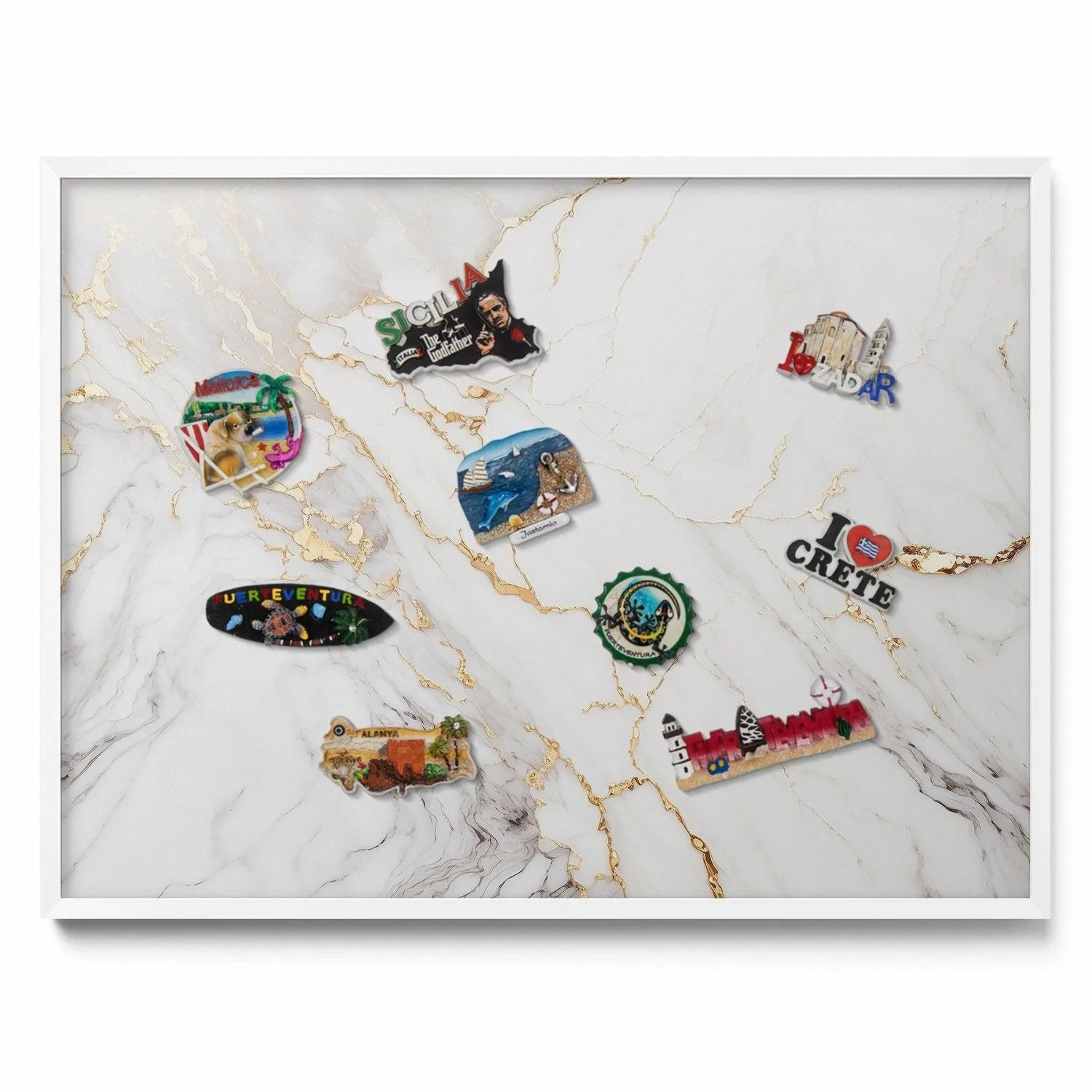 Tulup Magnettafel Magnetboard Metall Bedruckt Stilvoller Marmorstein 80x60 günstig online kaufen