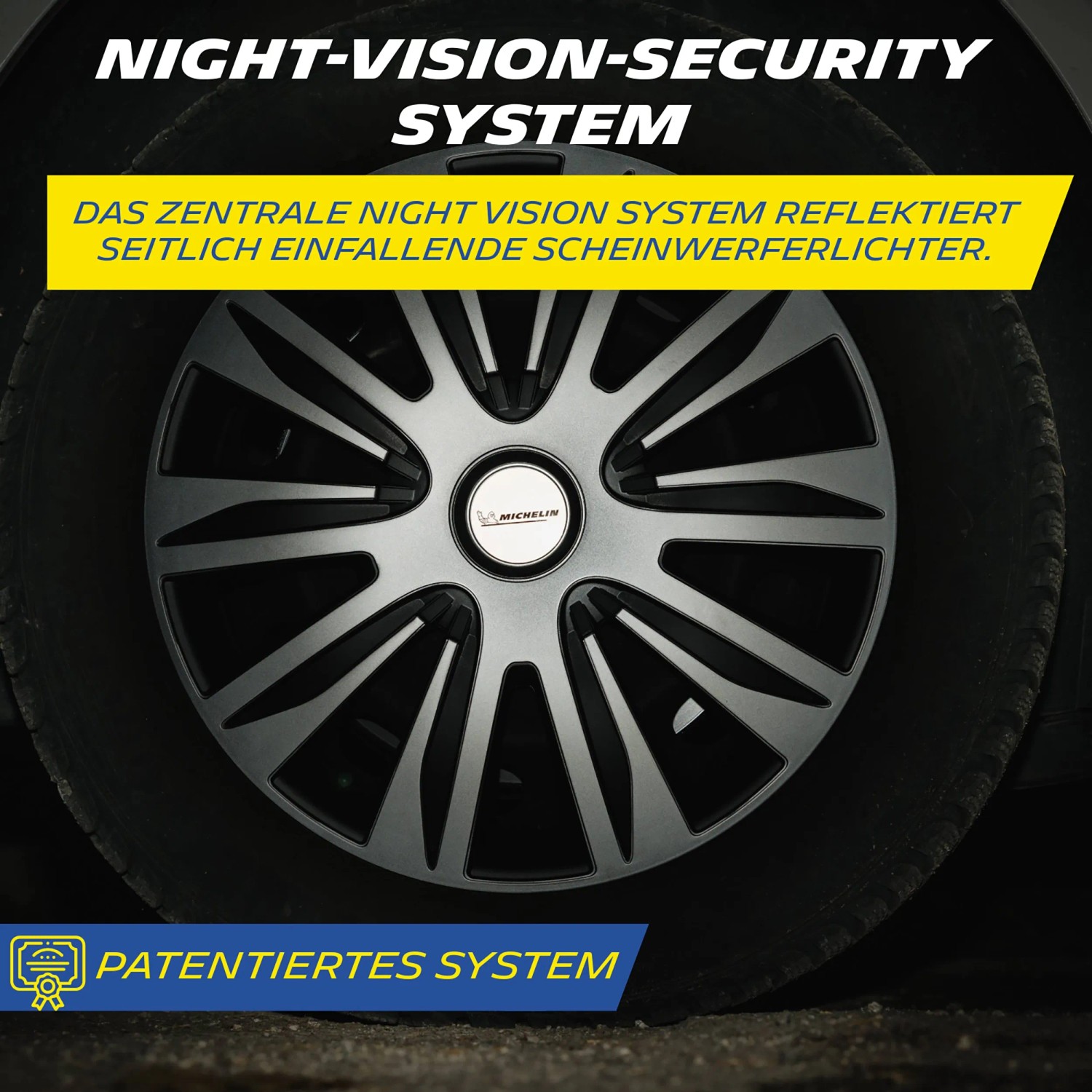 Michelin MX-FS Radzierblende mit Night-Vision-System für verbesserte Sichtbarkeit.