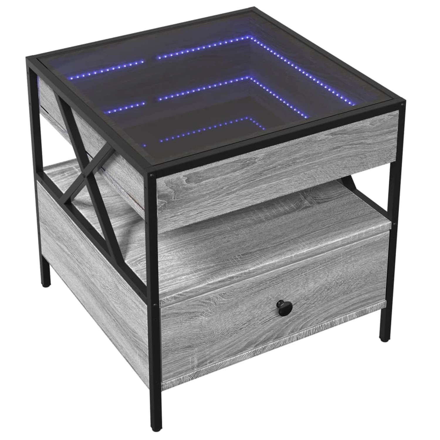 vidaXL Couchtisch mit Infinity-LED Grau Sonoma 50x50x51 cm 847715 günstig online kaufen