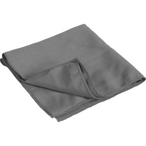 Graues OBI Lack Mikrofasertuch zur Autopflege, fusselfrei.