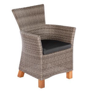 Merxx Toskana Sessel, 2er-Set, Akazie/Kunststoffgeflecht, inkl. Kissen.