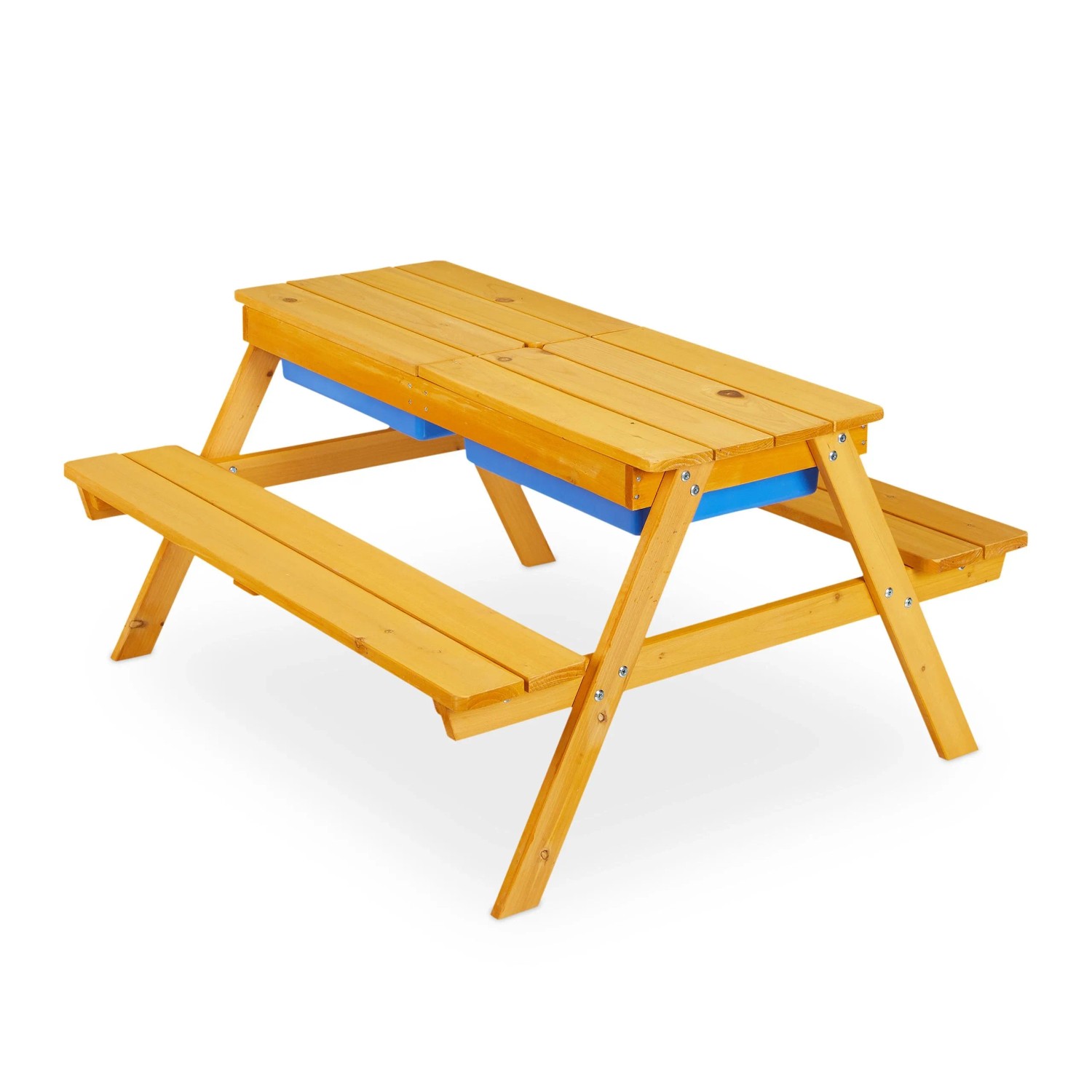 Relaxdays Kindersitzgruppe Holz Natur Höhenverstellbar 49 cm x 86 cm x 92,5 cm 8,1 kg