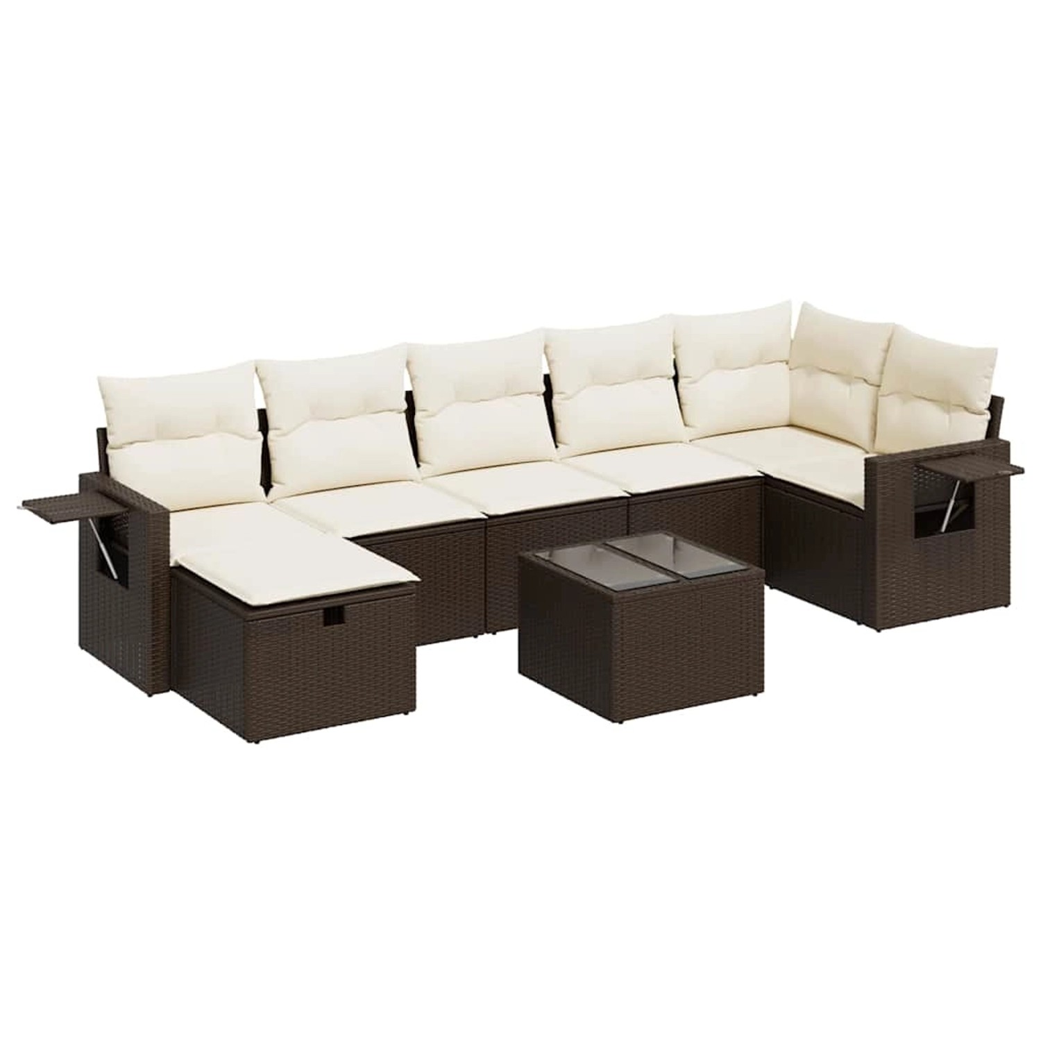 vidaXL 8-Tlg Garten-Sofagarnitur mit Kissen Braun Poly Rattan 3325519 günstig online kaufen
