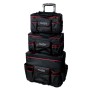 Mephisto Werkzeugtrolley Nova mit drei abnehmbaren, schwarzen Werkzeugtaschen und Teleskopgriff.