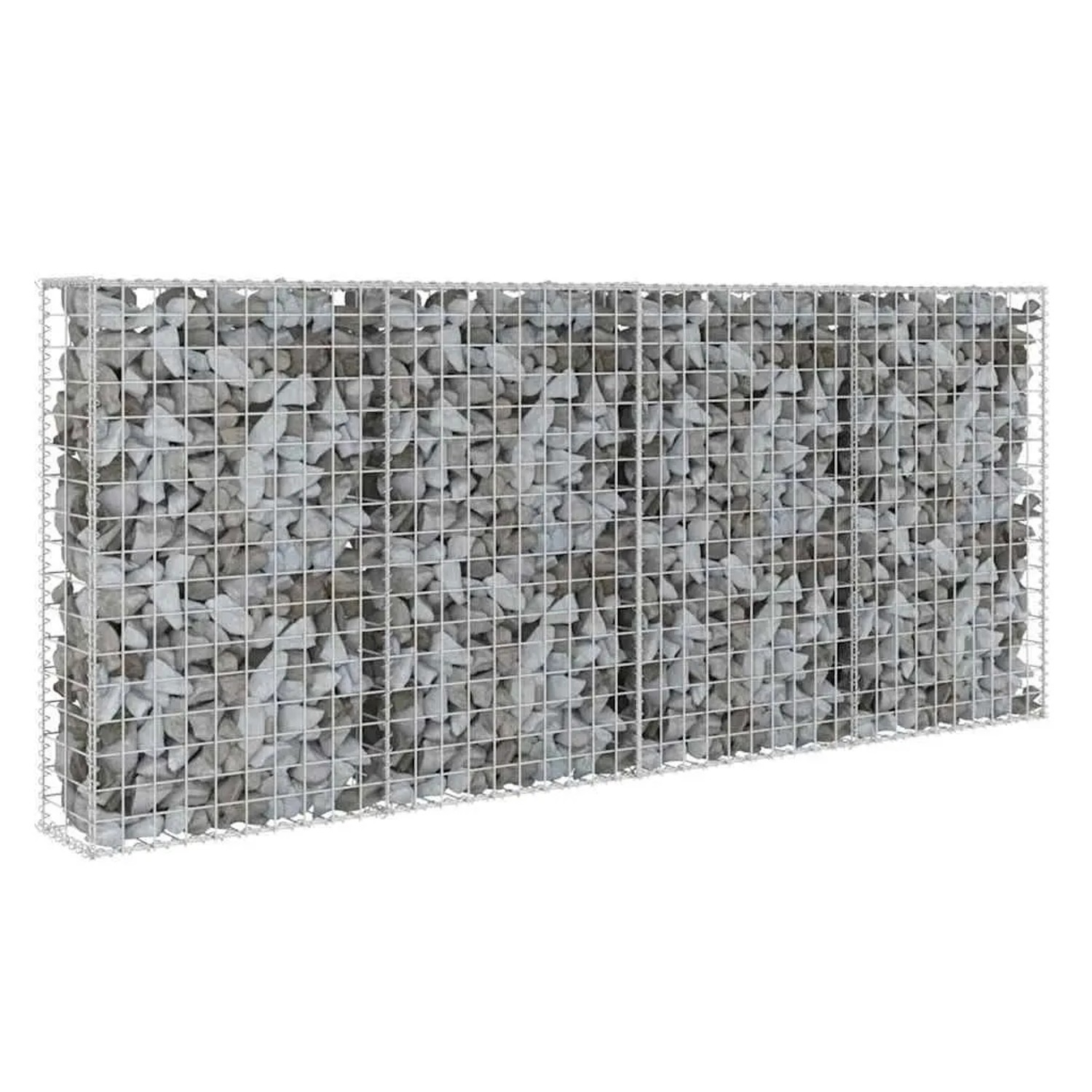 vidaXL Gabionenwand mit Abdeckung Verzinkter Stahl 200x20x85 cm 143580