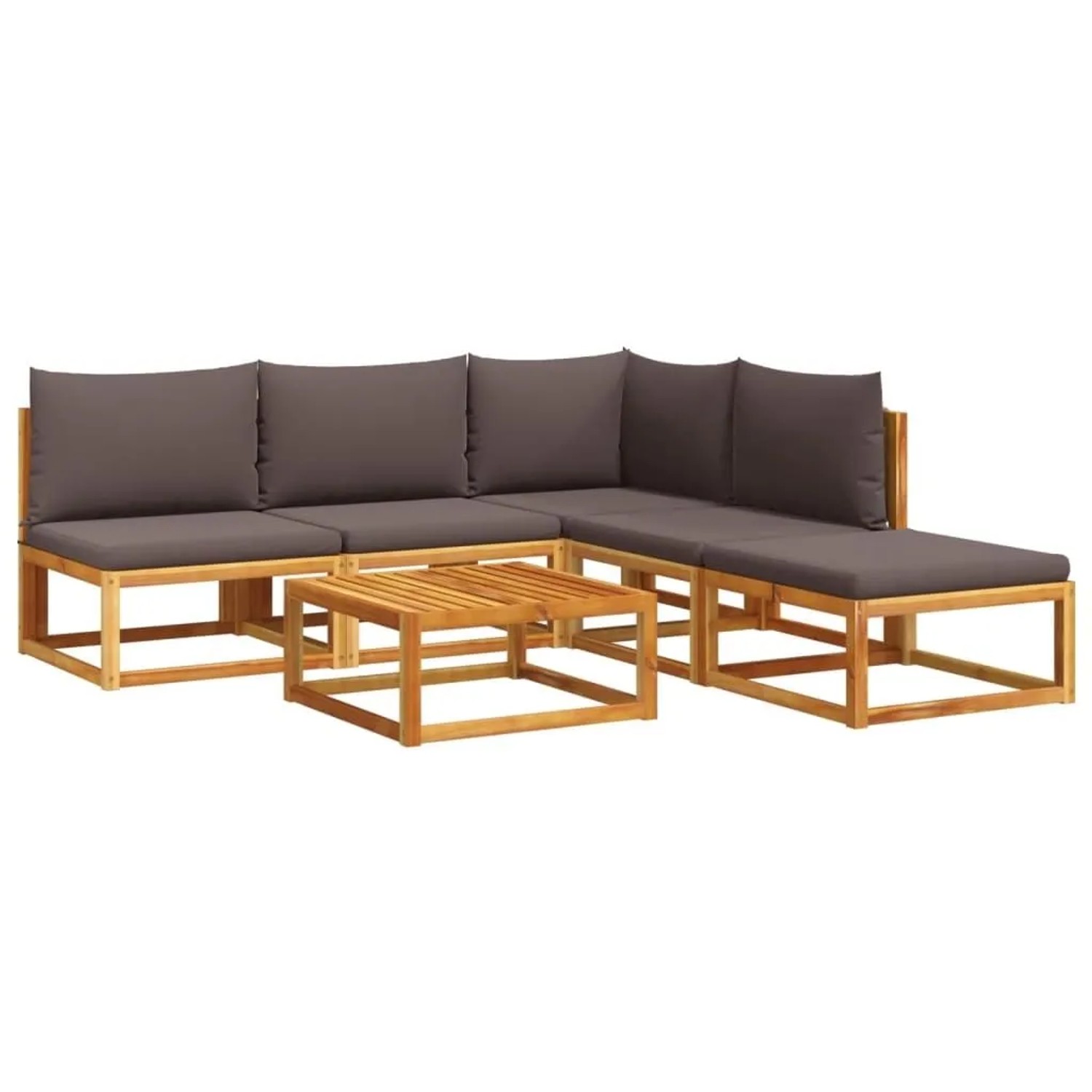 vidaXL 6-Tlg Gartensofa-Set mit Kissen Holz Akazie & Seil 3278841