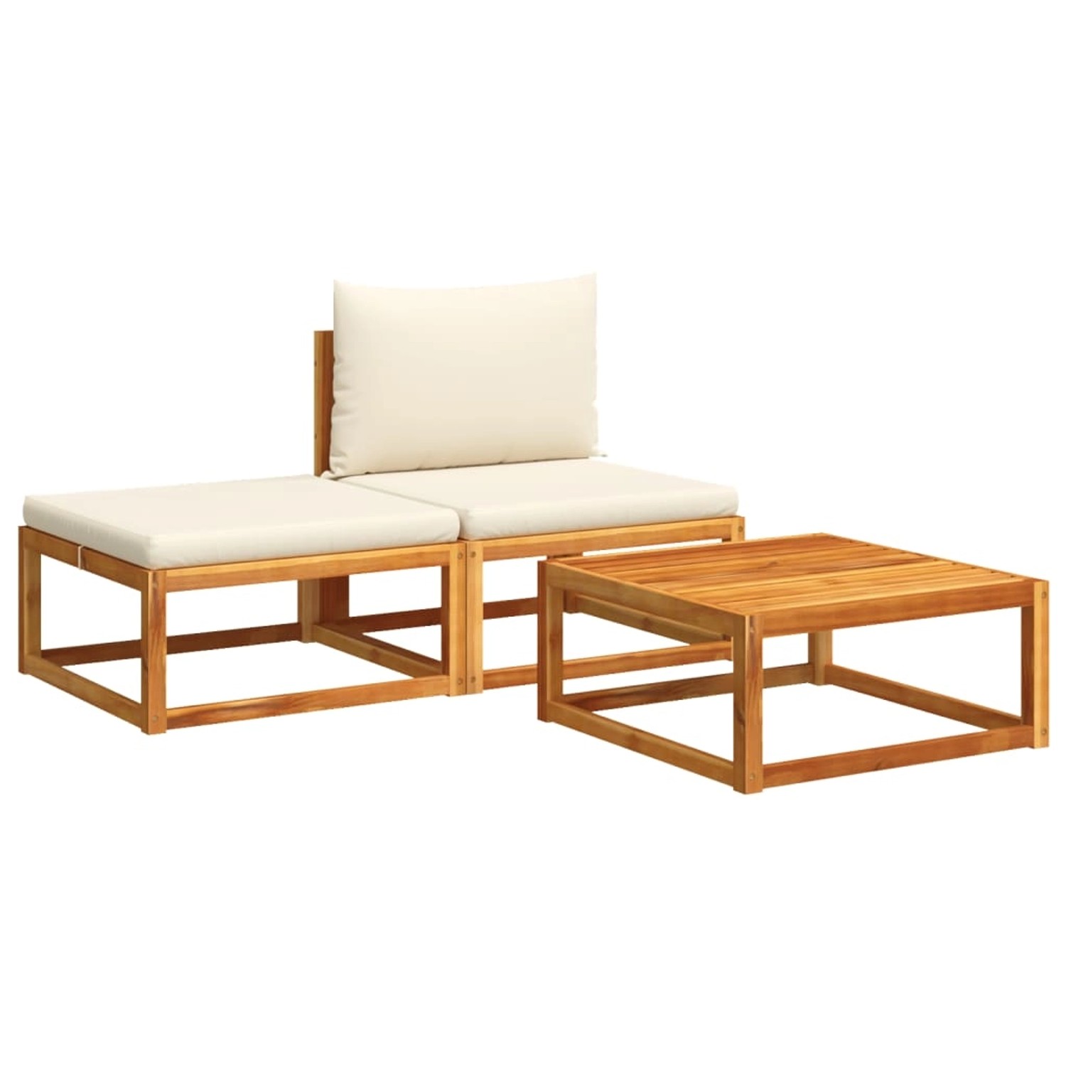 vidaXL 3-tlg. Garten-Sofagarnitur mit Kissen Massivholz Akazie günstig online kaufen