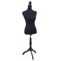Schwarzer Stoffbezug für Schneiderpuppe Q24. Textilüberzug für Nähpuppe mit Gummizug, ideal für Atelier & Schneiderei.