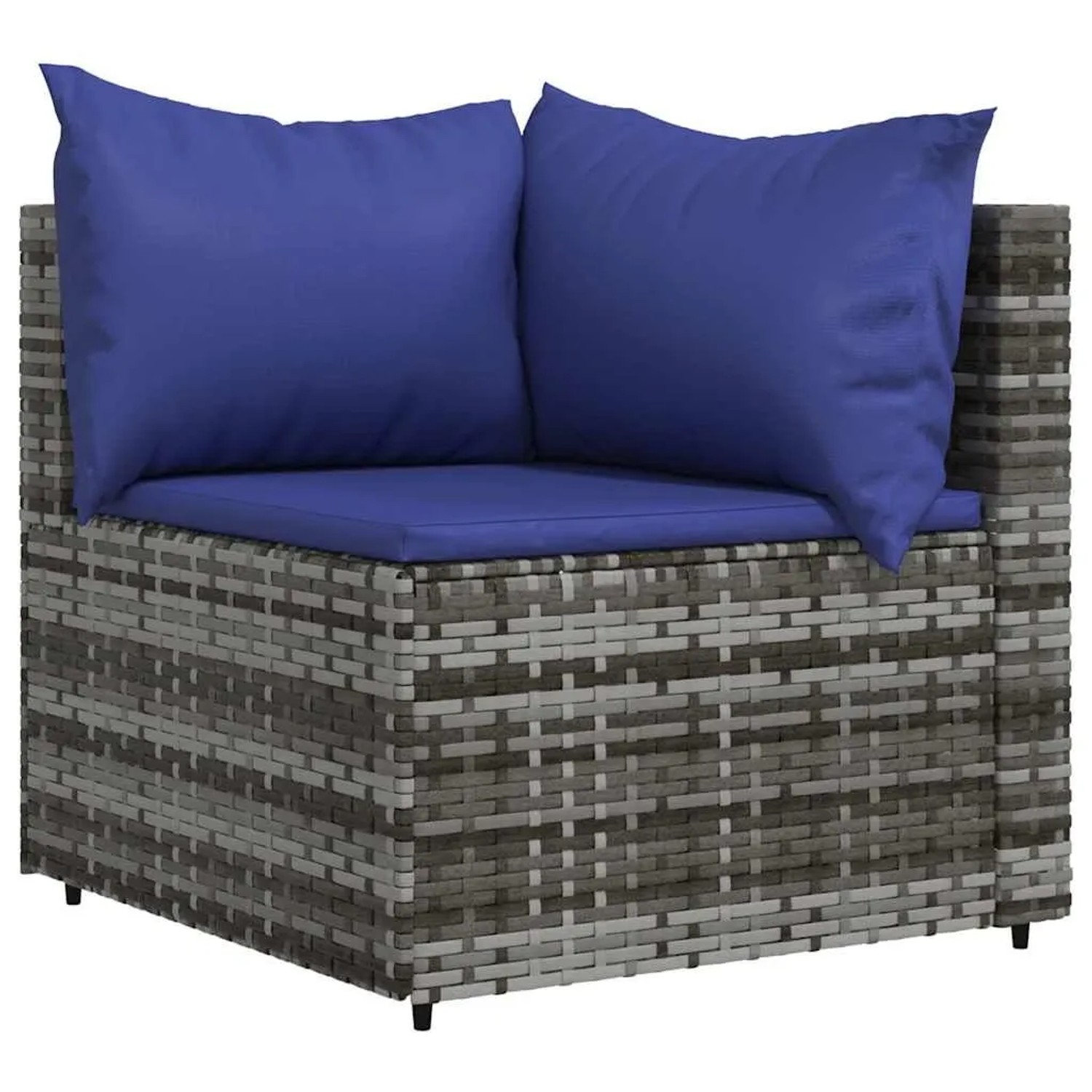vidaXL Garten-Ecksofa mit Kissen Grau Poly Rattan 319841