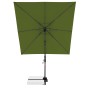 Quadratischer, kiwi-farbener Doppler Ampelschirm 210x210 cm mit Kurbelmechanik.