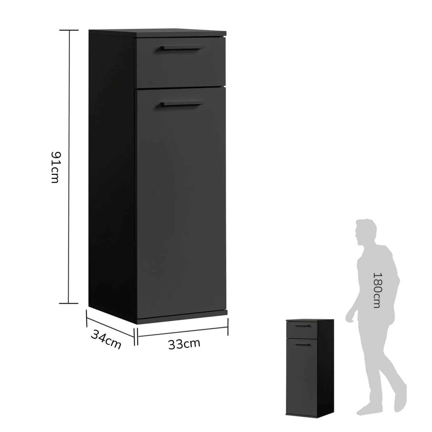 mokebo Midischrank Bad Der Matrose 91 x 33 x 34 cm Anthrazit kaufen bei OBI