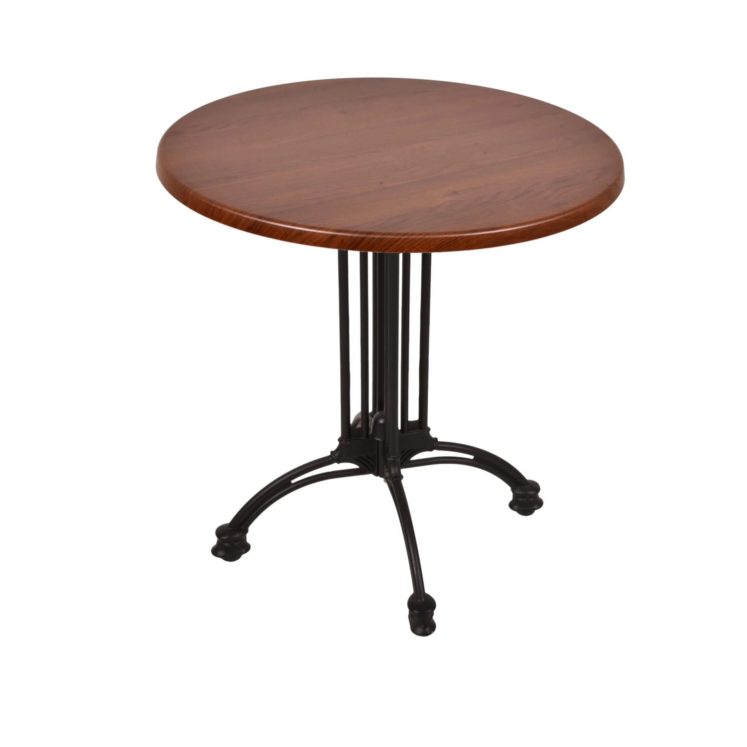 DELUKE Bistrotisch JELENA Ø70cm Rund Dunkelbraun Holz Cafétisch Bartisch Gartentisch Outdoor-Esstisch