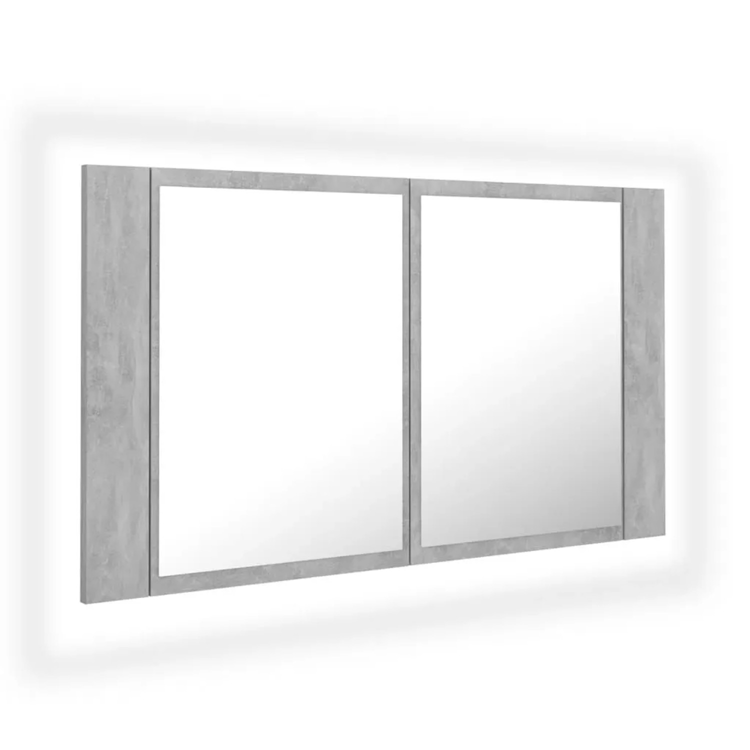 vidaXL LED-Bad-Spiegelschrank Betongrau 80x12x45 cm Acryl 804968