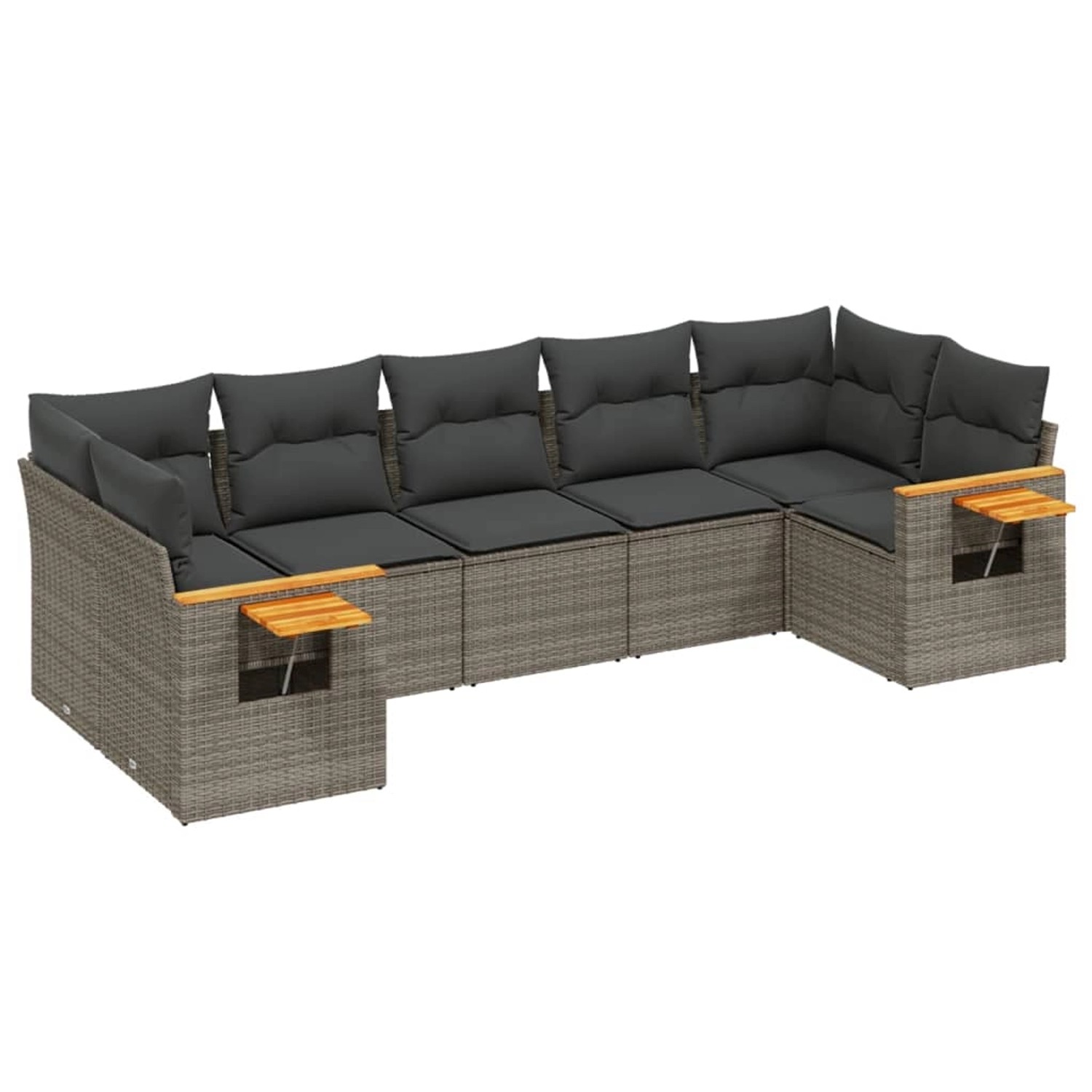 vidaXL 7-Tlg Garten-Sofagarnitur mit Kissen Grau Poly Rattan 3259512 günstig online kaufen