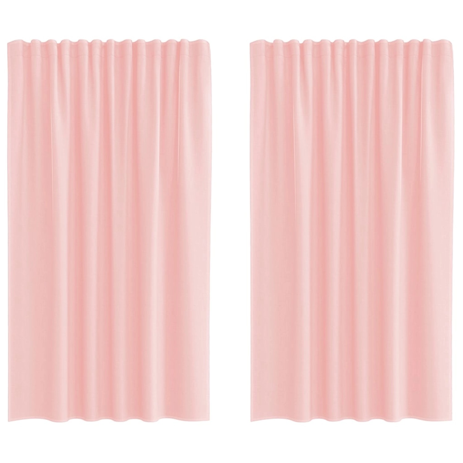 vidaXL Voile Vorhänge mit Stangentaschen 2 Stk Rosa 4102197 günstig online kaufen