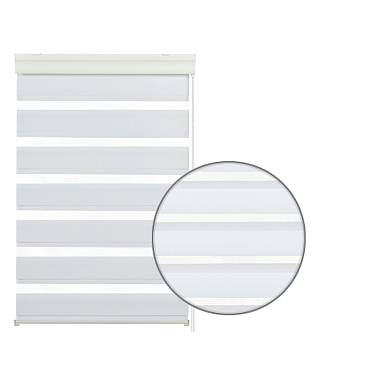 Gardinia Doppelrollo, 60x160 cm, weiß, mit transparenten und blickdichten Streifen.
