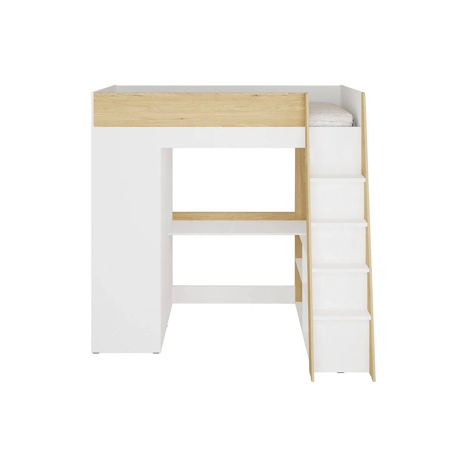 Vente-unique Hochbett Armonesa Naturfarben Hell  Weiß 196 cm