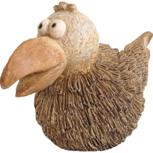 Dekorativer Silex Vogel aus Polyresin für Garten und Innenbereich, 41x23x26cm.