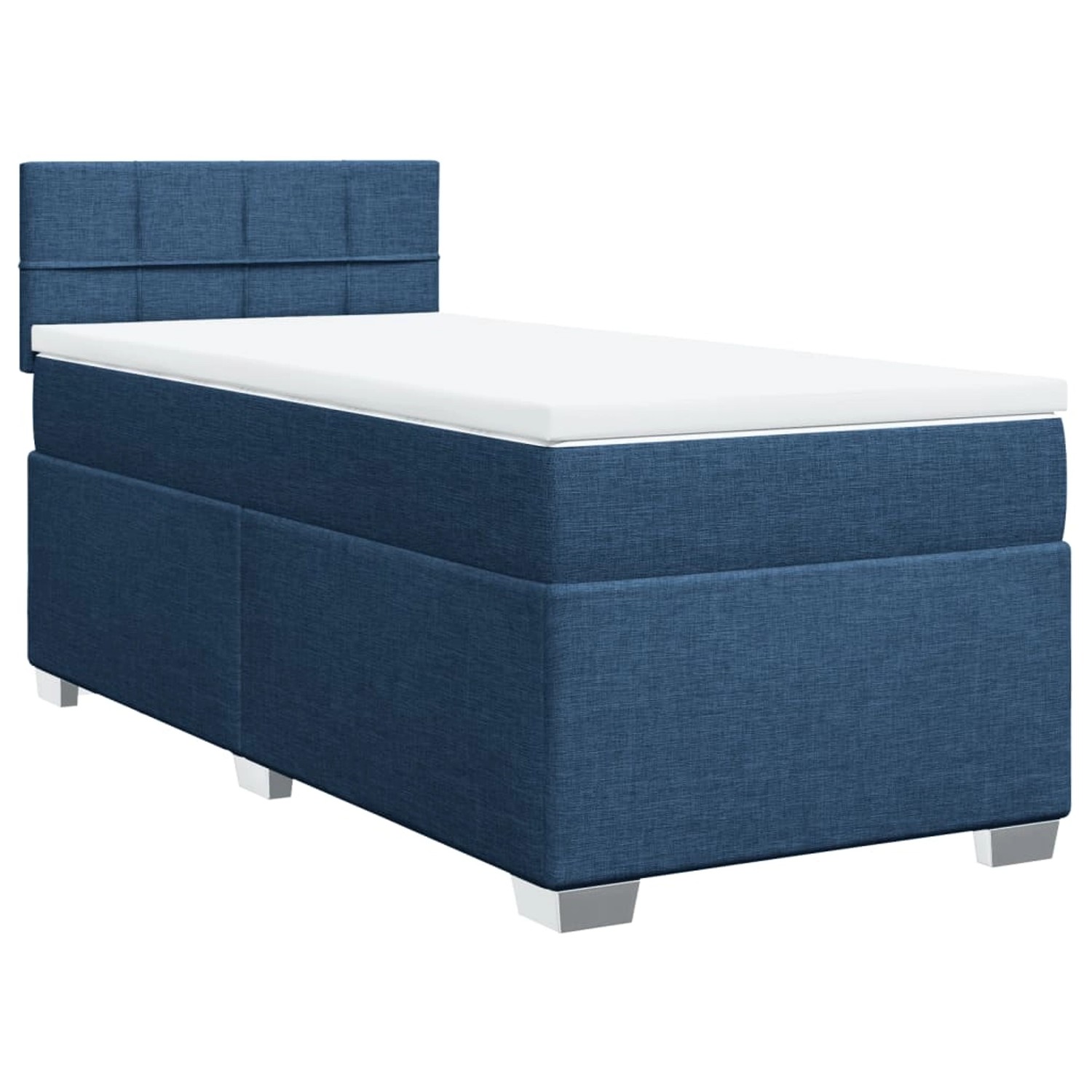 vidaXL Boxspringbett mit Matratze Blau 80x200 cm Stoff 3285721