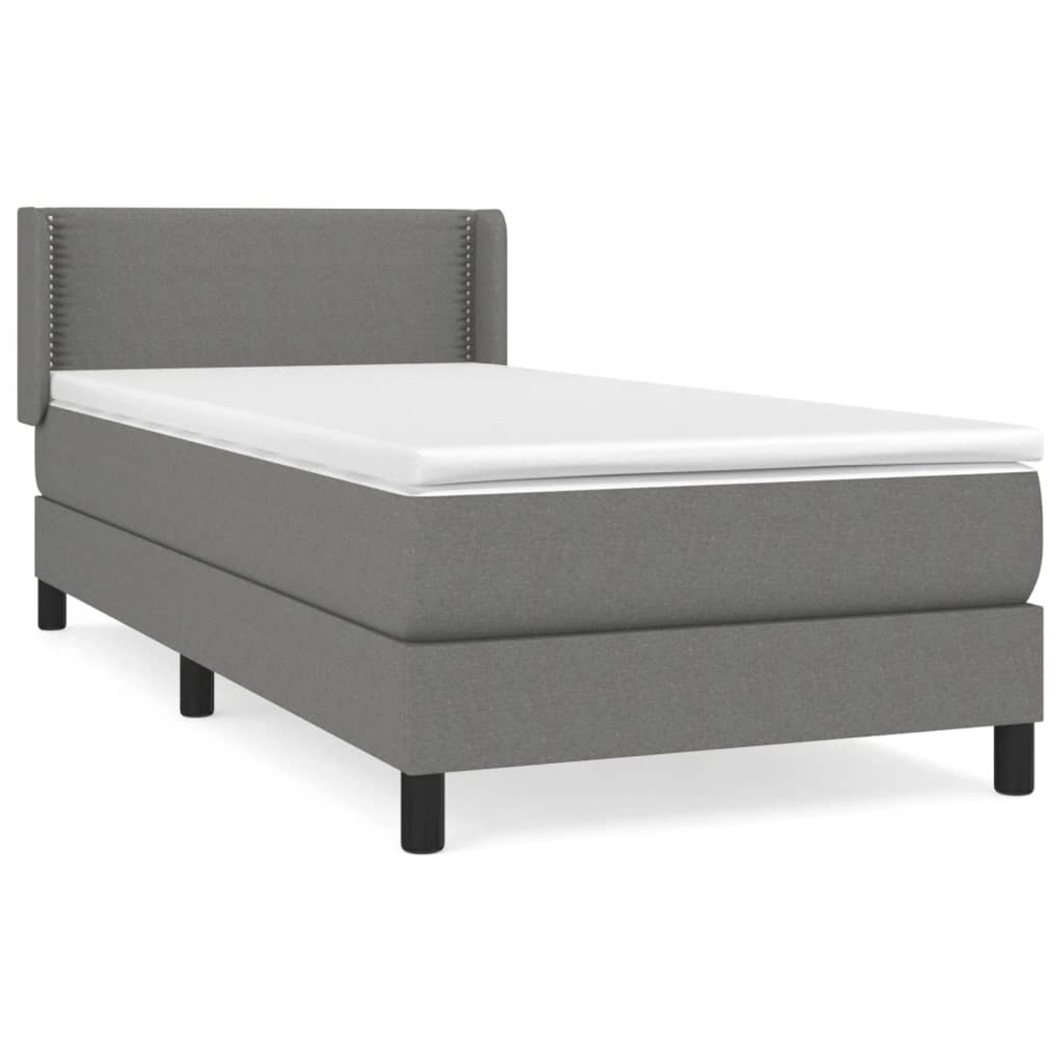 vidaXL Boxspringbett mit Matratze Dunkelgrau 90x200 cm Stoff 3129602 günstig online kaufen