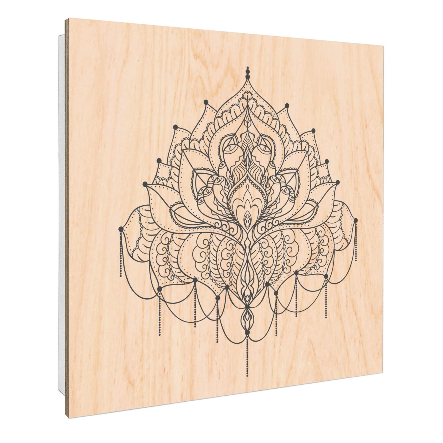 Banjado Großer Schlüsselbox Holz 30x30cm Weiß Scharnier Rechts 50 Haken Sch günstig online kaufen