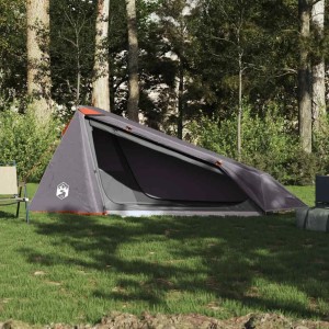 vidaXL Tunnelzelt 1 Person Grau und Orange Wasserdicht 94610