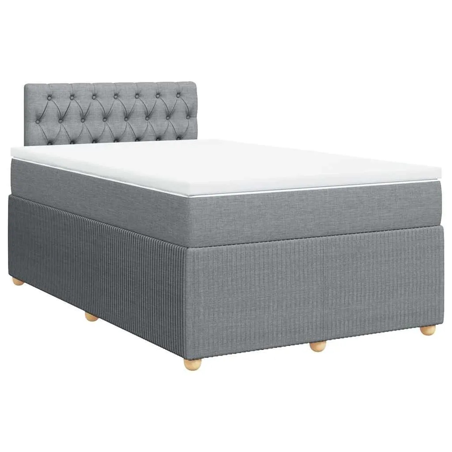 vidaXL Boxspringbett mit Matratze Hellgrau 120x200 cm Stoff 3289730