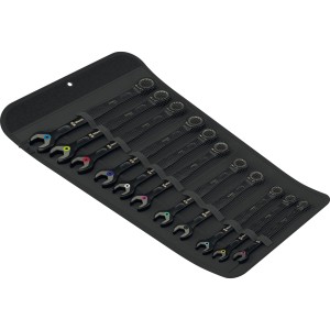 Wera Maul-Ringratschenschlüssel-Satz 6000 Joker Black Edition, 11-teilig in Rolltasche.