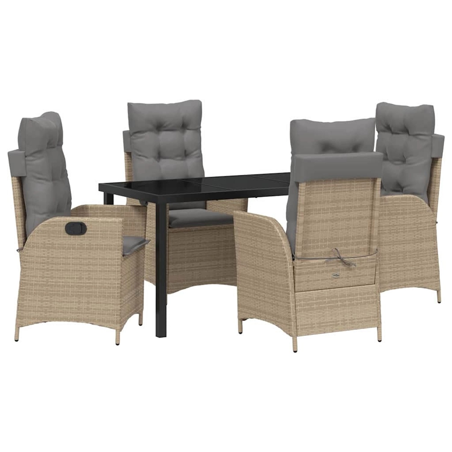 vidaXL Garten Essgruppe 5-Tlg Beige Poly Rattan 3380514 günstig online kaufen