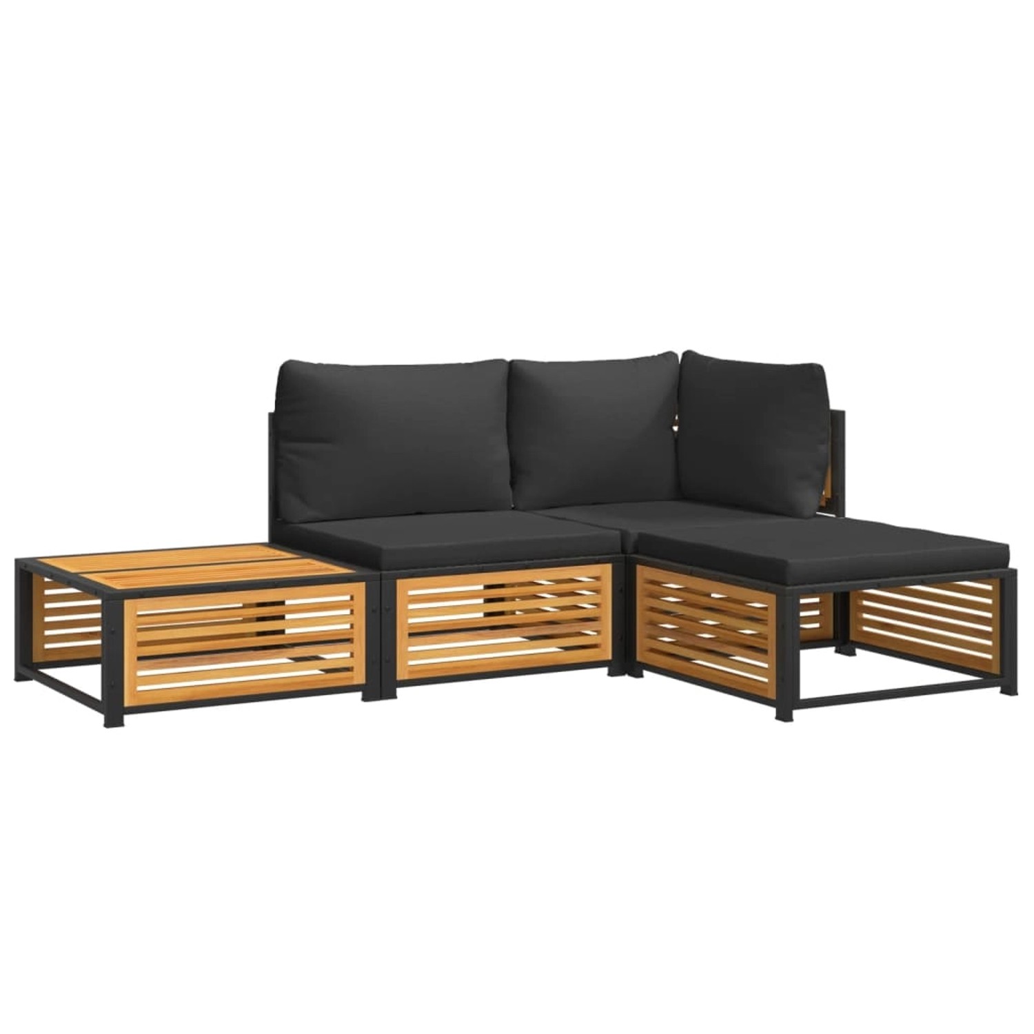 vidaXL 4-tlg Garten-Sofagarnitur mit Kissen Massivholz Akazie Modell 1 günstig online kaufen