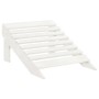 Weiße Holz-Fußstütze für Gartensessel. Lattenrost-Design aus Hartholz, ideal für Garten & Terrasse.