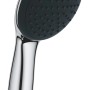 Grohe Vitalio Start 110 Handbrause in Chrom, mit schwarzer Brausefläche.