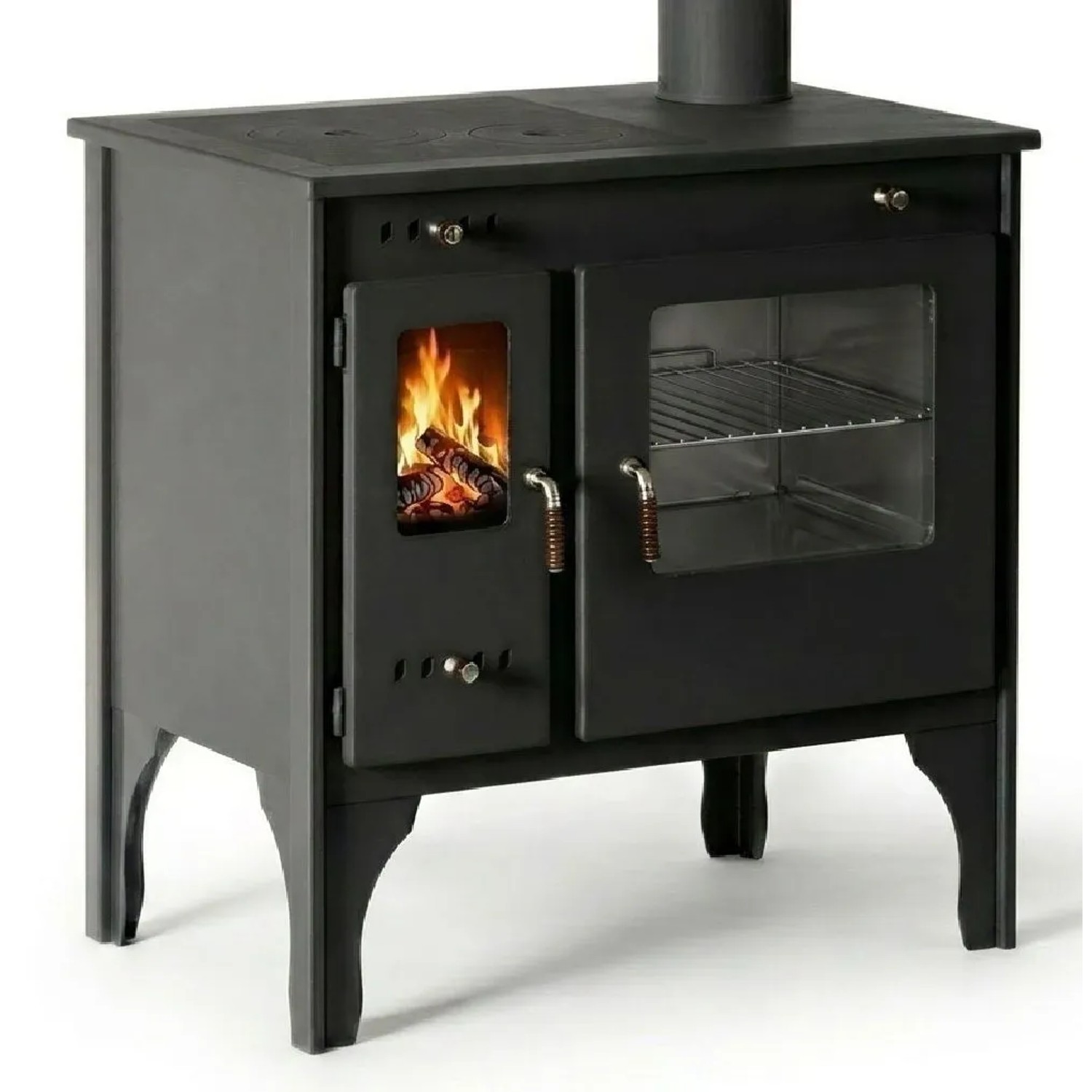 Prometey LTD Holzherd R ECO INOX  Mit Edelstahlbackofen und Rechte Version