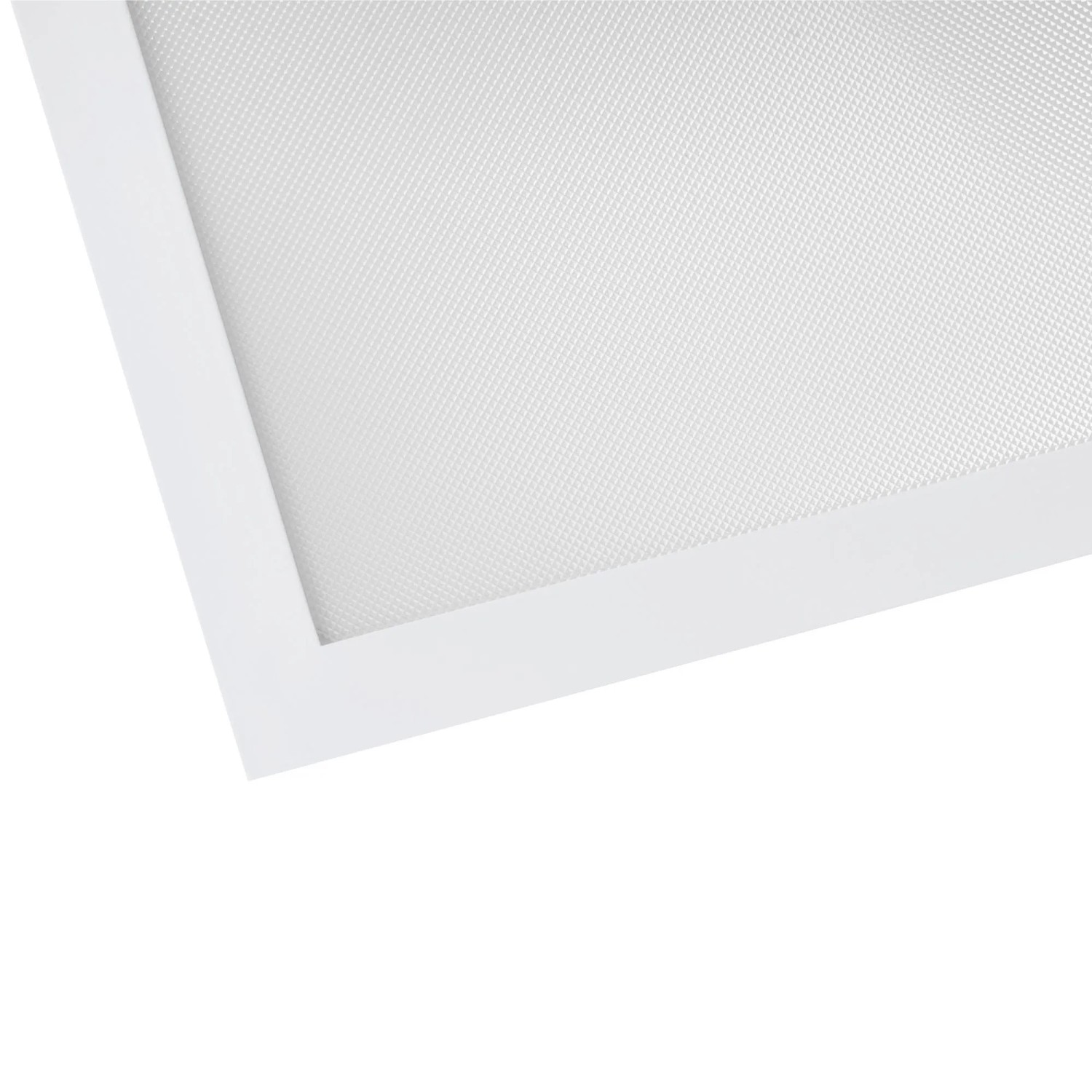 Weißes Eglo LED-Panel Pietrangeli mit feiner, blendfreier Diffusorfläche und weißem Rahmen. CCT-Beleuchtung.