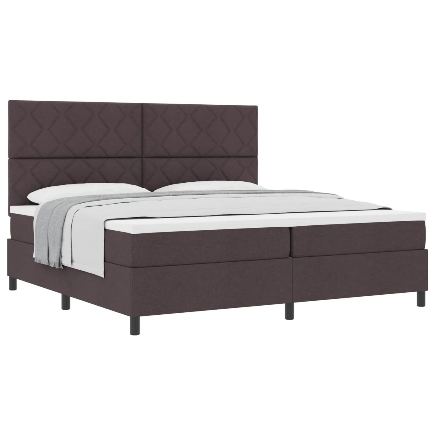 vidaXL Boxspringbett mit Matratze Dunkelbraun 200 x 200 cm Stoff 3339493