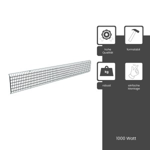 Schwarzes Fenix Schutzgitter für ECOSUN 1000W Heizstrahler für Terrasse/Balkon.