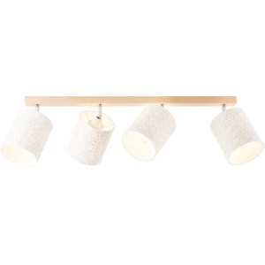 Brilliant Spotbalken Galance, 4-flammig, Holz hell/weiß, für flexible Innenraumbeleuchtung.