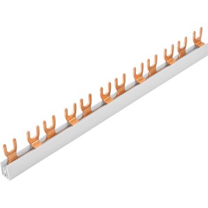 Gabelphasenschiene, 2-polig, 3 Stück, 10mm², für Schienensysteme.