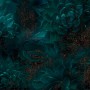 Komar Vliesfototapete Ombres, 350x250 cm, mit dunkelgrünen Sukkulenten und goldenem Muster.
