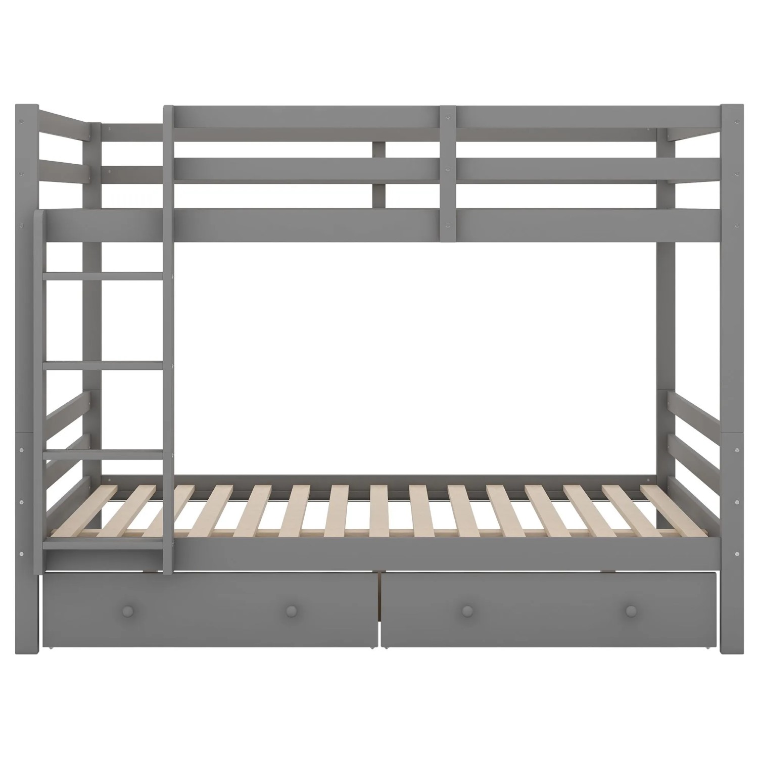 okwish Etagenbett 140x200cm mit Schubladen und Stauraum Kinderzimmer Grau ohne Matratze