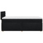 Schwarzes vidaXL Boxspringbett 100x200 cm mit Matratze und Kopfteil.
