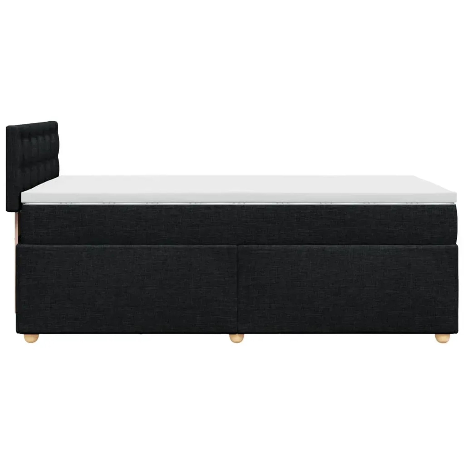 Schwarzes vidaXL Boxspringbett 100x200 cm mit Matratze und Kopfteil.