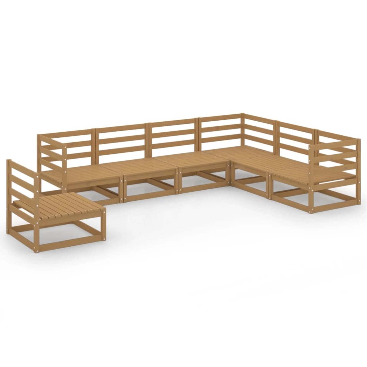 vidaXL 7-tlg Garten-Lounge-Set Honigbraun Massivholz Kiefer Modell 17 günstig online kaufen