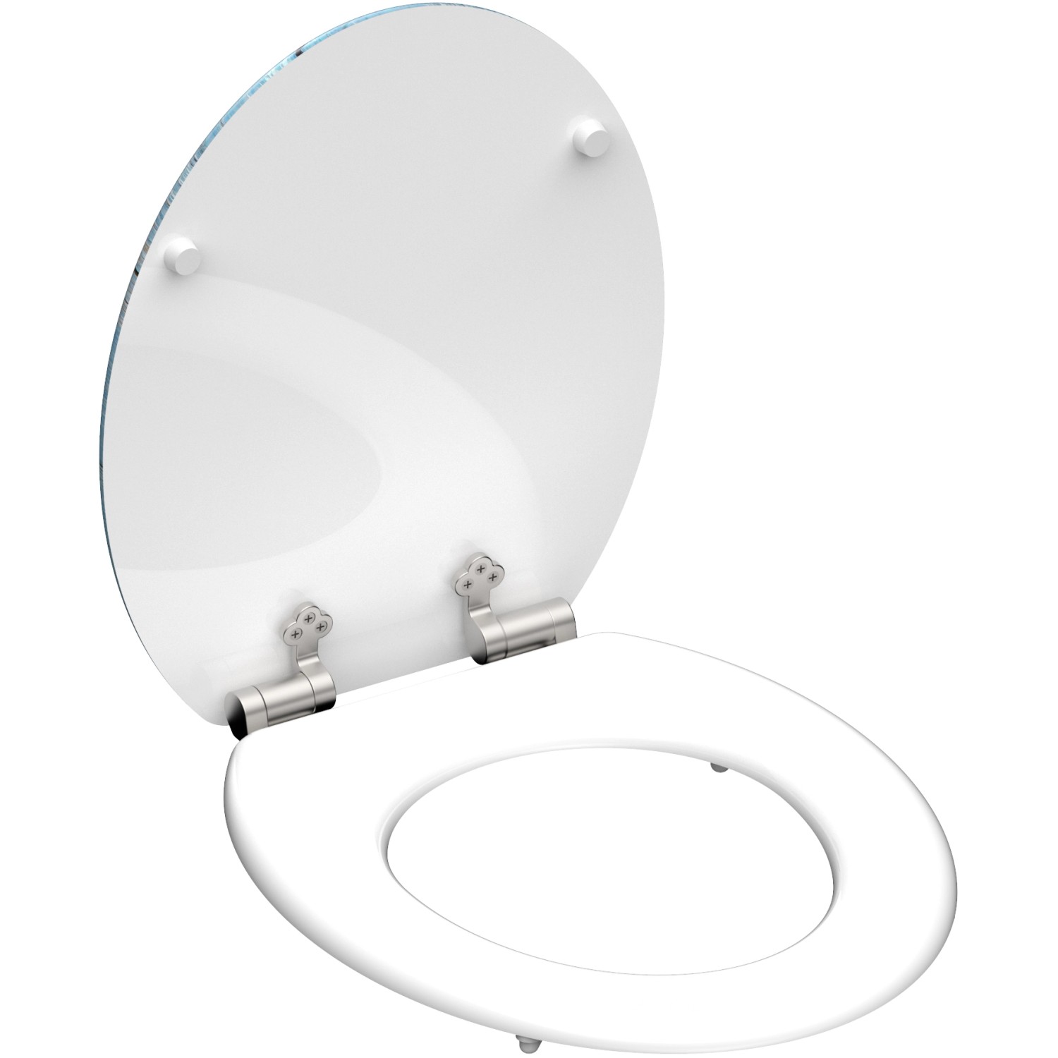 Schütte WC-Sitz Shell Heart mit Absenkautomatik, Holzkern, weiß mit Motiv.